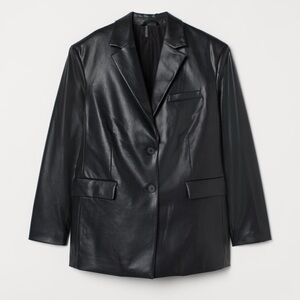 NWT H&M Faux Leather Blazer Jacket